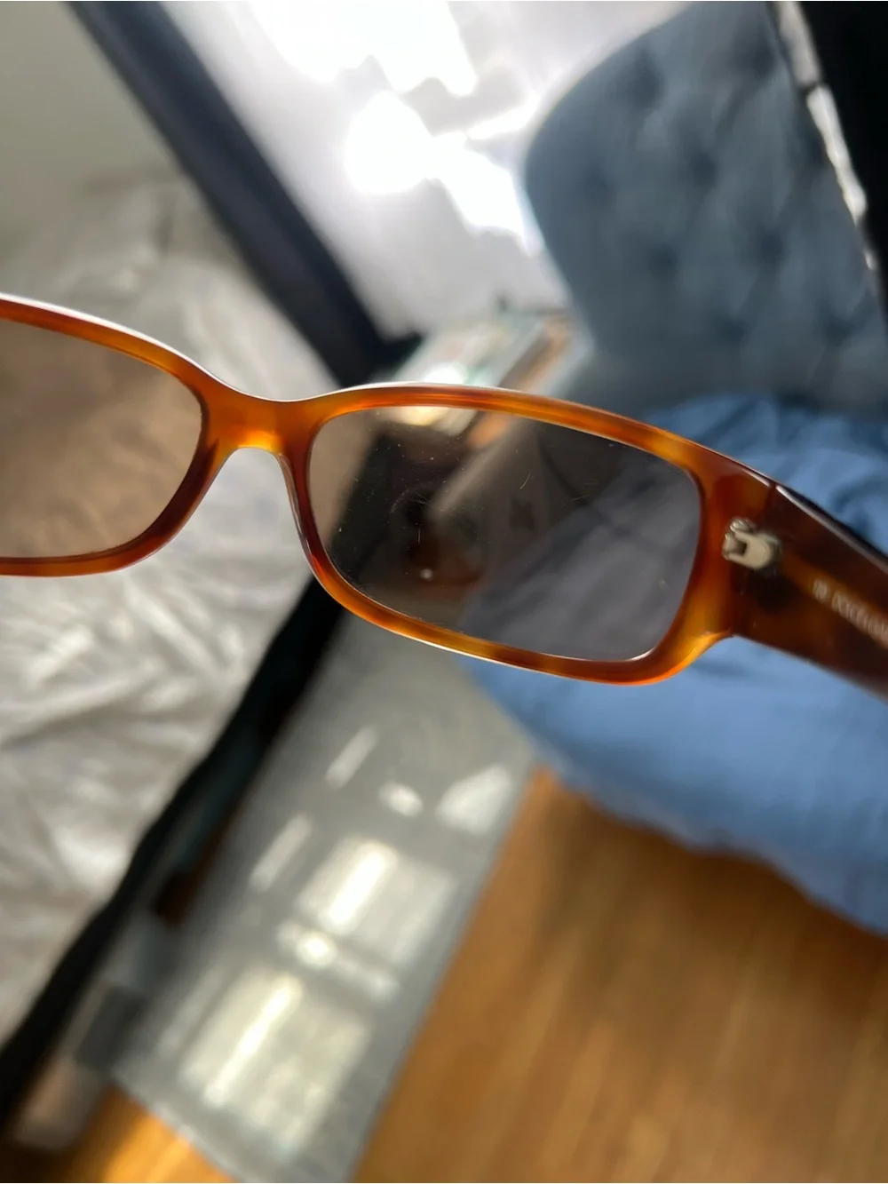 D&G Brown Tortoise Rectangular Women's Sunglasses